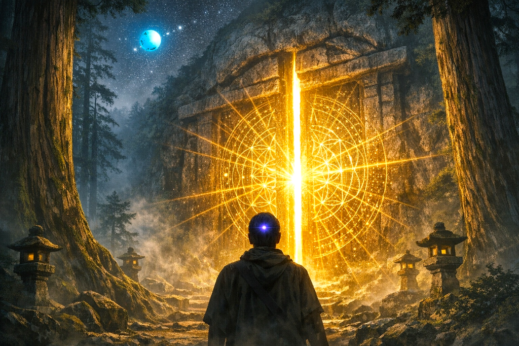 A_majestic_ancient_stone_gate_iwato_carved_into